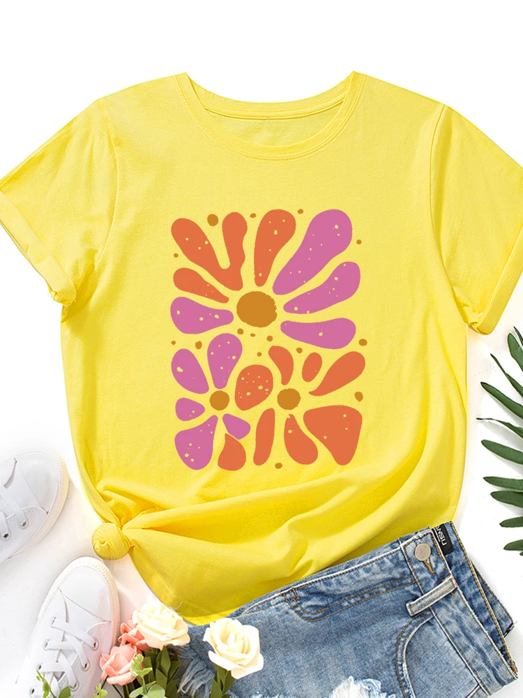Women's Loose Fit Cotton T-irt ort Sve round Ne Vintage Floral Illustration Printed Summer Street Sle Top
Women's Loose Fit Cotton T-irt ort Sve round Ne Vintage Floral Illustration Printed Summer Street Sle Top