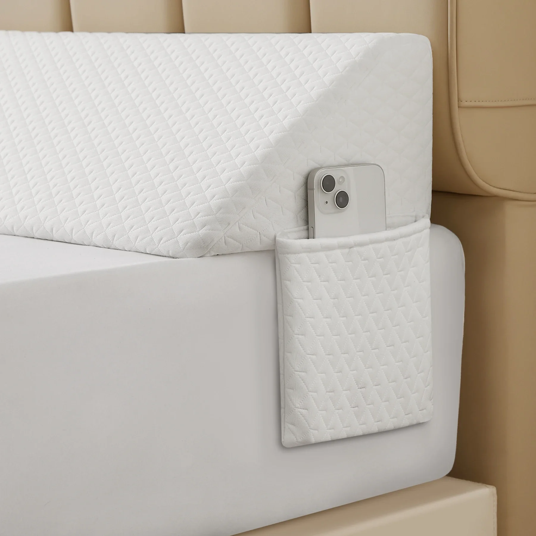 Machine Washable Wedge Pillow Headboard Cushion with Removable Cover - Woven Polyester & Polyurethane Foam Filler, Jacquard Craf
Machine Washable Wedge Pillow Headboard Cushion with Removable Cover - Woven Polyester & Polyurethane Foam Filler, Jacquard Craf