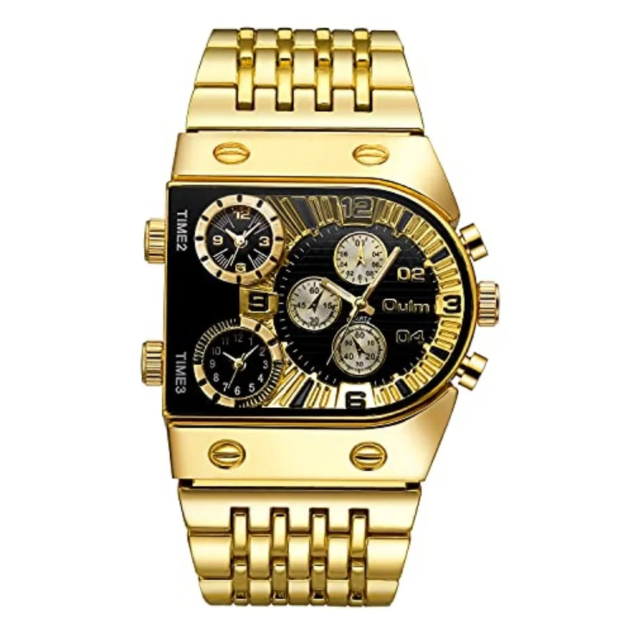 Men's Luxury Rectangle Square Gold Silver Big Face Luminous Waterproof Quartz Watch Sports Multi-Time Zone Military Stainless S
Men's Luxury Rectangle Square Gold Silver Big Face Luminous Waterproof Quartz Watch Sports Multi-Time Zone Military Stainless S