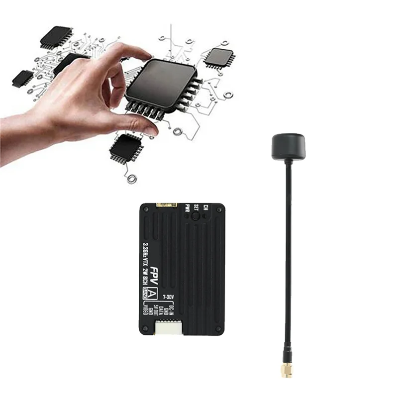 Leading-3.3G 2W VTX+Antenna Kit 2000Mw 8CH Audio Video FPV Transmitter For RC FPV Drone Multi-Rotor
Leading-3.3G 2W VTX+Antenna Kit 2000Mw 8CH Audio Video FPV Transmitter For RC FPV Drone Multi-Rotor