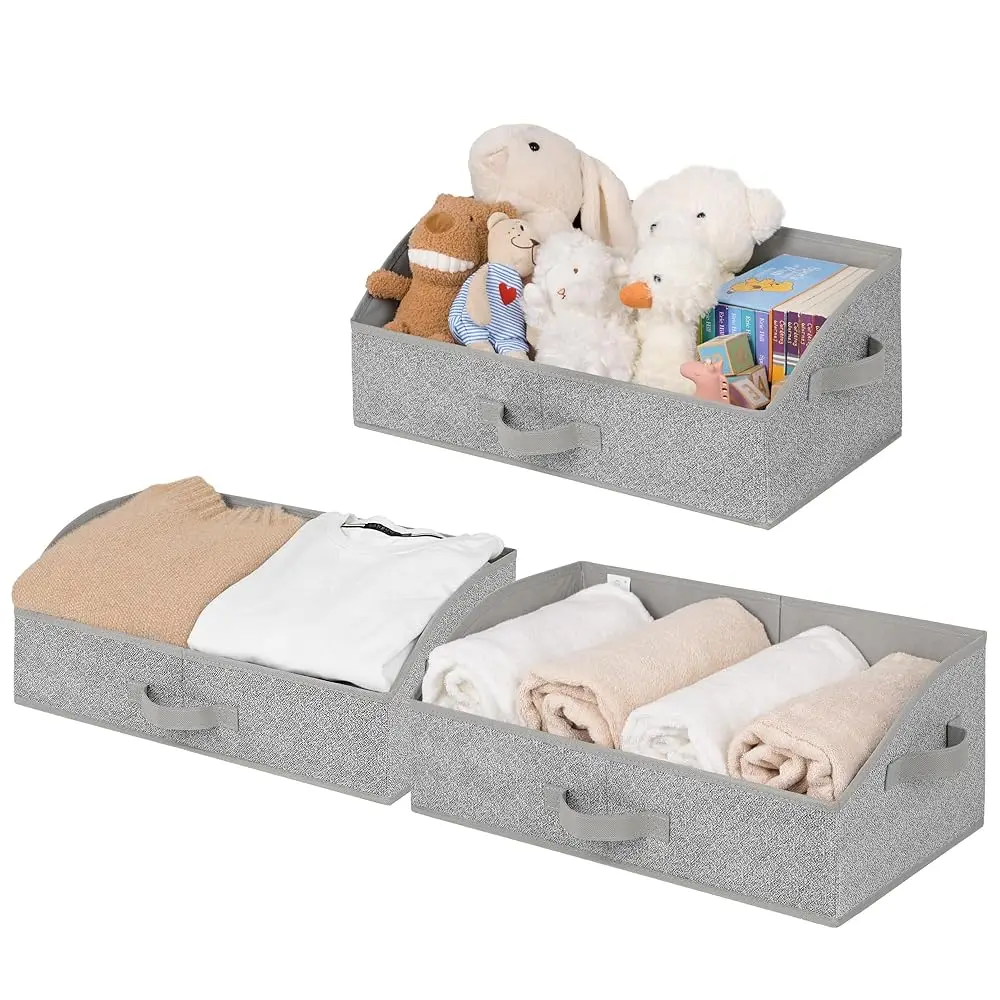 Linen Closet Organizers And Storage Baskets For Organizing Shirts, Decorative Shelves Bins Wardrobe Cabinet, Gray, 3-Pack
Linen Closet Organizers And Storage Baskets For Organizing Shirts, Decorative Shelves Bins Wardrobe Cabinet, Gray, 3-Pack