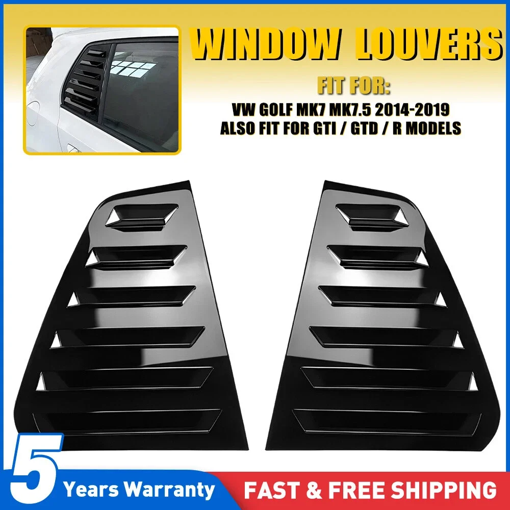 2PCS Glossy Shutter Window Louver Vent Cover Trim For VW GOLF MK7 MK7.5 GTI GTD Car Window Ventilation Blinds Useful
2PCS Glossy Shutter Window Louver Vent Cover Trim For VW GOLF MK7 MK7.5 GTI GTD Car Window Ventilation Blinds Useful