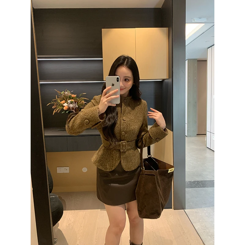 XIN Autumn Winter Woolen Tweed Jaet Women's ort Sle Versatile Slimming High End New Arrival 2025 Ele Faion
XIN Autumn Winter Woolen Tweed Jaet Women's ort Sle Versatile Slimming High End New Arrival 2025 Ele Faion
