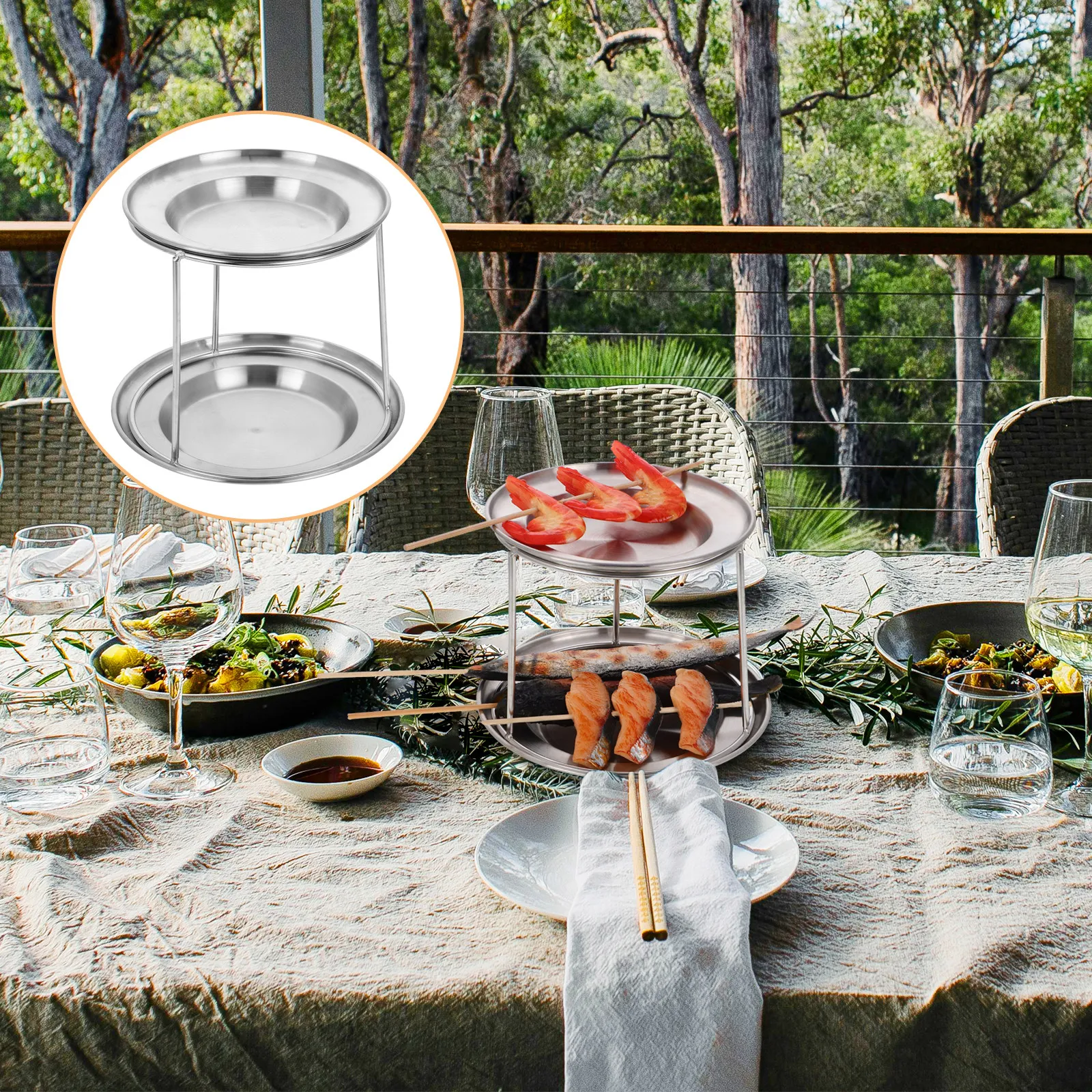 Stainless Steel Seafood Display Tray Double Layer Rustic Style for Sashimi Oysters Shrimp Crab Wedding Party Buffet Serving
Stainless Steel Seafood Display Tray Double Layer Rustic Style for Sashimi Oysters Shrimp Crab Wedding Party Buffet Serving