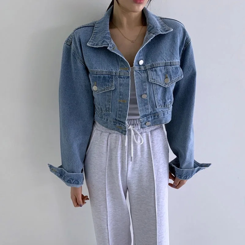 2023 Women's Denim Jacket Short Fashion Loose Wild Long Sleeve Chic Pocket Denim Coat Outwear Streetwear Jeans Jackets
2023 Women's Denim Jacket Short Fashion Loose Wild Long Sleeve Chic Pocket Denim Coat Outwear Streetwear Jeans Jackets