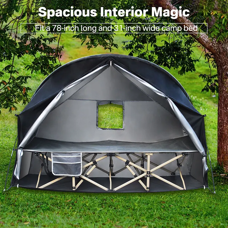 Multi-Function Cot Tent,Solo Camping Tent,Outdoor Storage Tent,Bicycle and Motorcycle Tent, Bed is Not Included
Multi-Function Cot Tent,Solo Camping Tent,Outdoor Storage Tent,Bicycle and Motorcycle Tent, Bed is Not Included