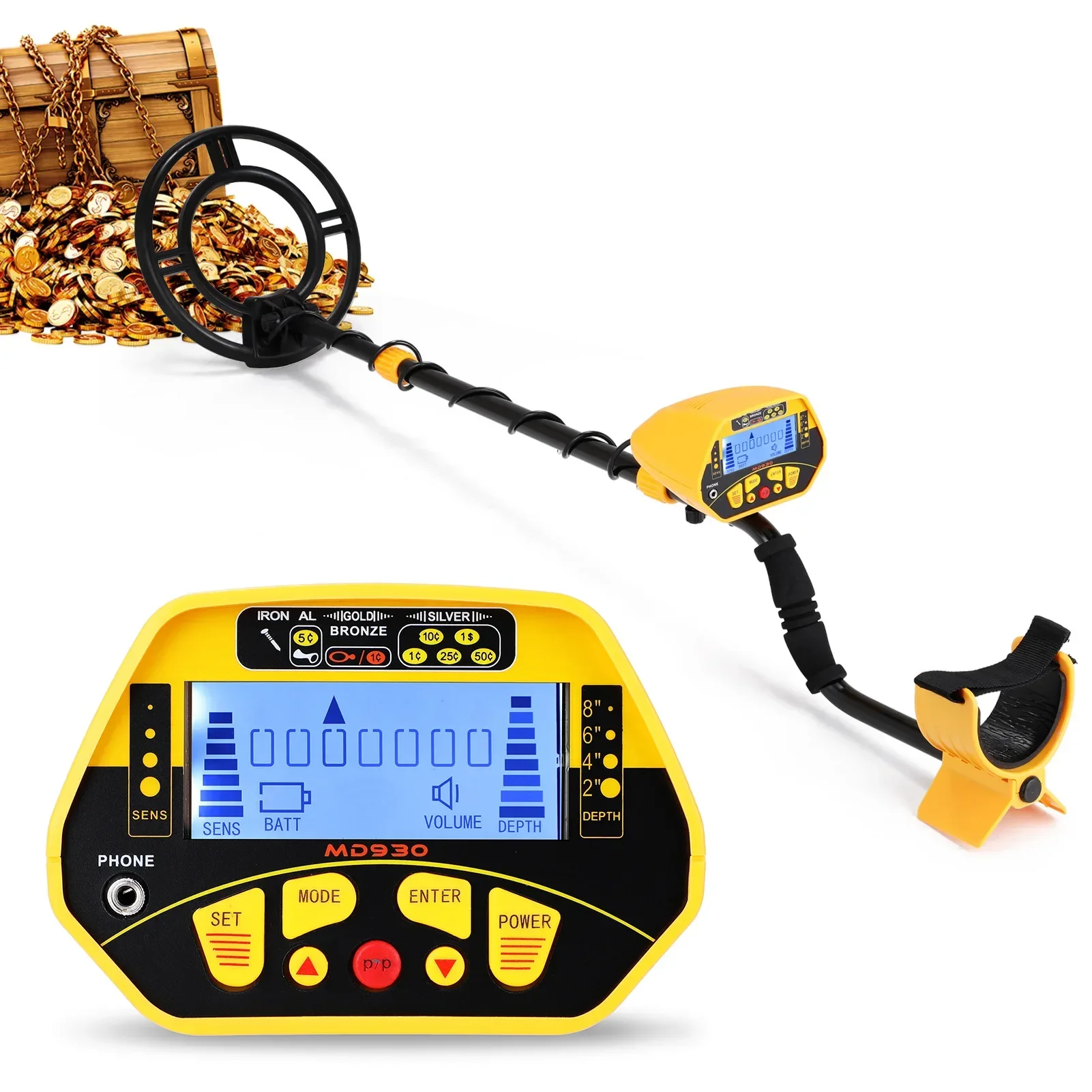 10.5" Search Coil 20cm Search Depth IP68 Waterproof Metal Detector with Headphone for Detecting Gold Coin Treasure Hunting
10.5" Search Coil 20cm Search Depth IP68 Waterproof Metal Detector with Headphone for Detecting Gold Coin Treasure Hunting