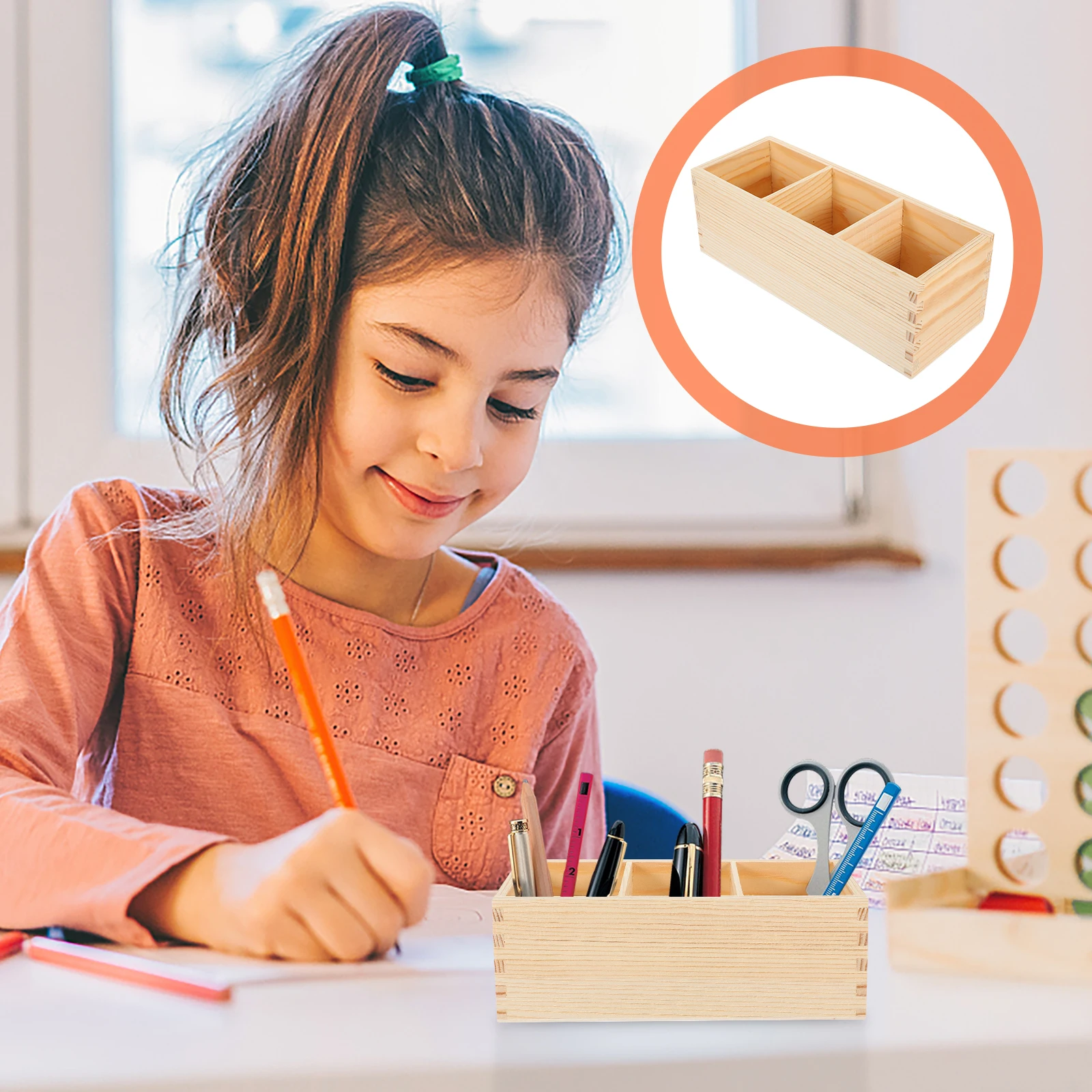 Wooden Pen Holder 3 Compartments Pine Wood Desk Organizer Large Capacity Storage Box for Makeup Brushes Cosmetics Pencils Office
Wooden Pen Holder 3 Compartments Pine Wood Desk Organizer Large Capacity Storage Box for Makeup Brushes Cosmetics Pencils Office