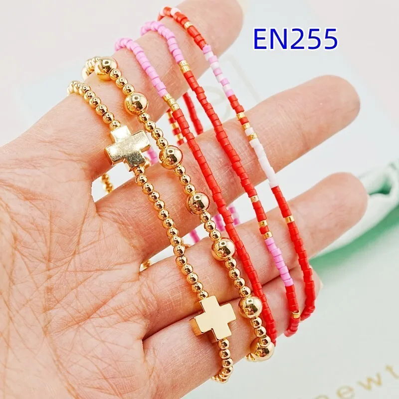YEEVAA 5Pcs Boho Cross Charm Beaded Stretch Bracelet Set, Colorful Seed Bead & Gold Ball Stackable Bracelets for Women
YEEVAA 5Pcs Boho Cross Charm Beaded Stretch Bracelet Set, Colorful Seed Bead & Gold Ball Stackable Bracelets for Women