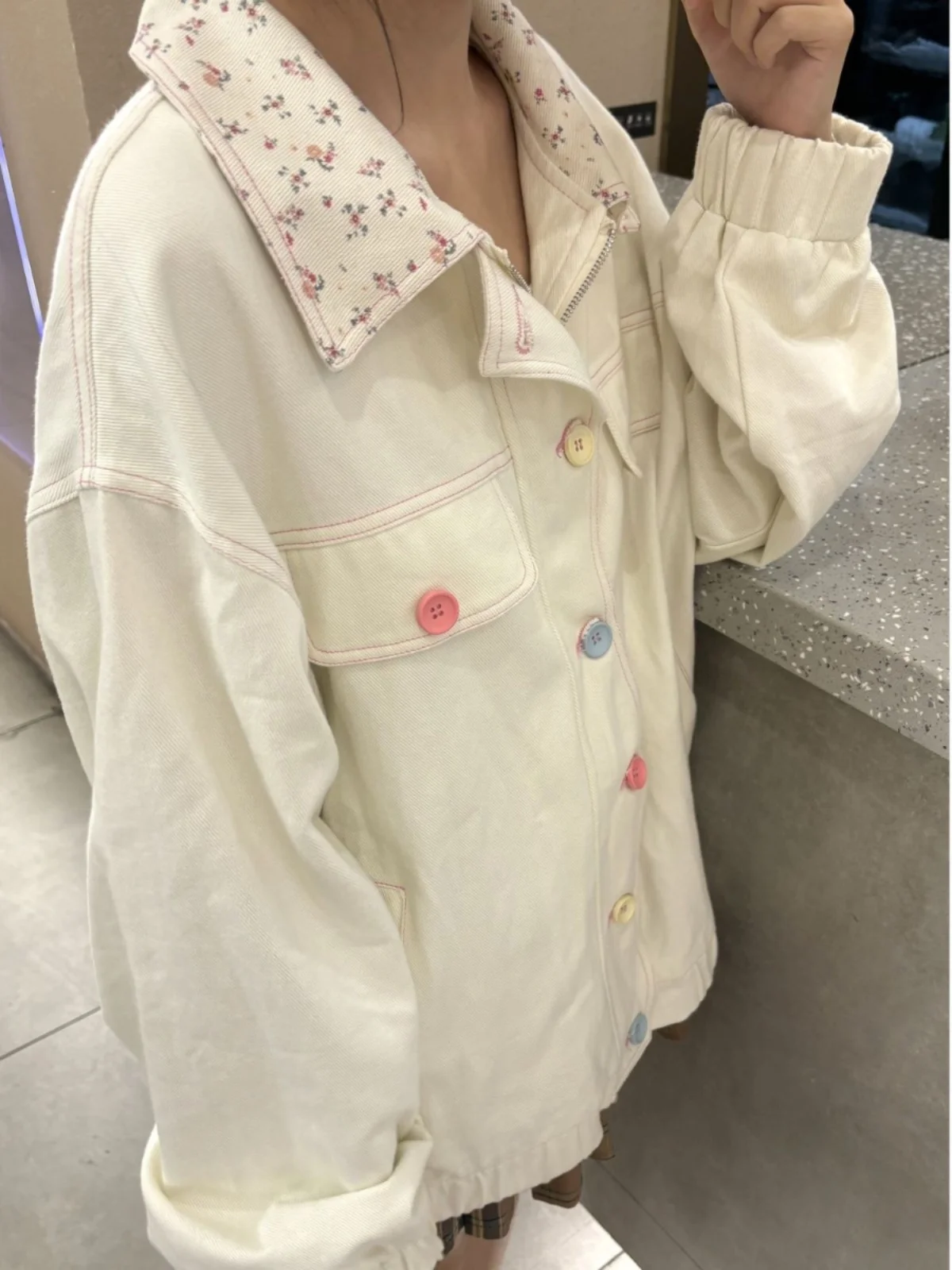 Spring Autumn Pink Floral Denim Jacket Women's Loose Versatile Student Outerwear Top Sweet Style Long Sleeve Collar
Spring Autumn Pink Floral Denim Jacket Women's Loose Versatile Student Outerwear Top Sweet Style Long Sleeve Collar