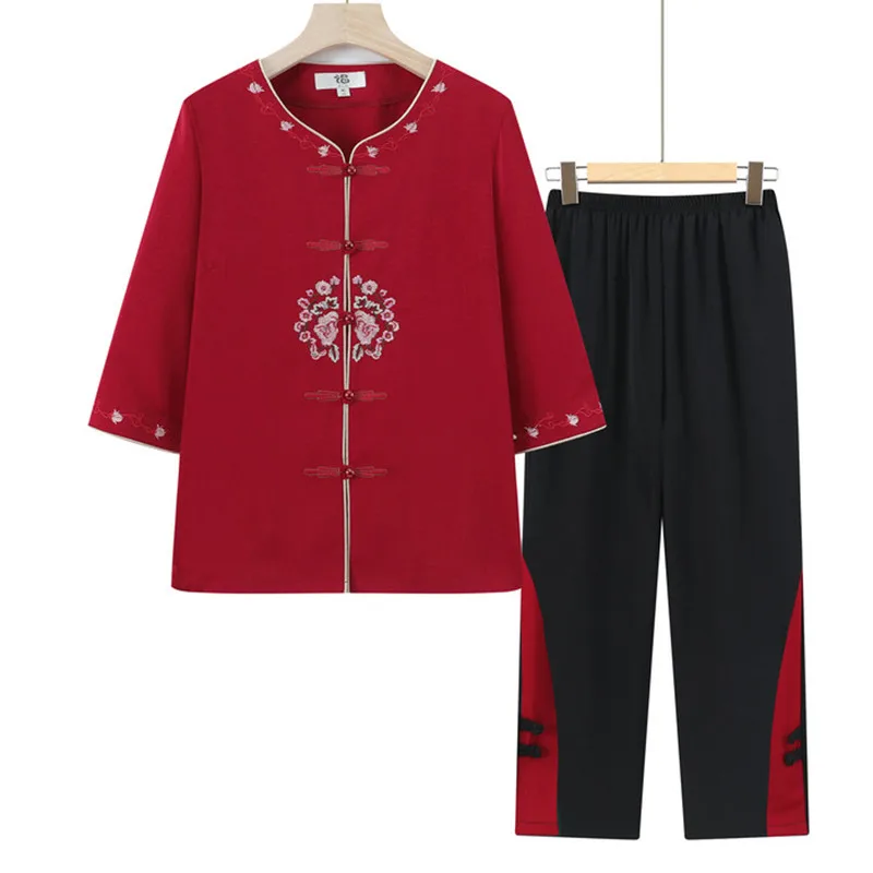 New Vintage Printed Mother Pajamas Set Spring Autumn Home Wear Outside 2 Piece Sets Women Outfit Large Size Grandma Suit XL-5XL
New Vintage Printed Mother Pajamas Set Spring Autumn Home Wear Outside 2 Piece Sets Women Outfit Large Size Grandma Suit XL-5XL