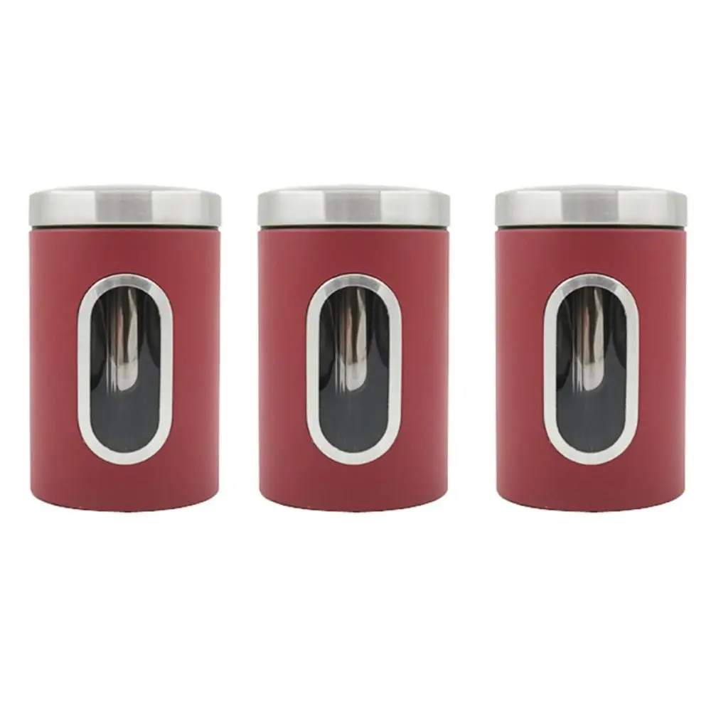 3PCS Stainless Steel Beans Canister Set Clear Window Food Container Tea Tank Kit Multipurpose Simple Design Grains Storage Jars
3PCS Stainless Steel Beans Canister Set Clear Window Food Container Tea Tank Kit Multipurpose Simple Design Grains Storage Jars