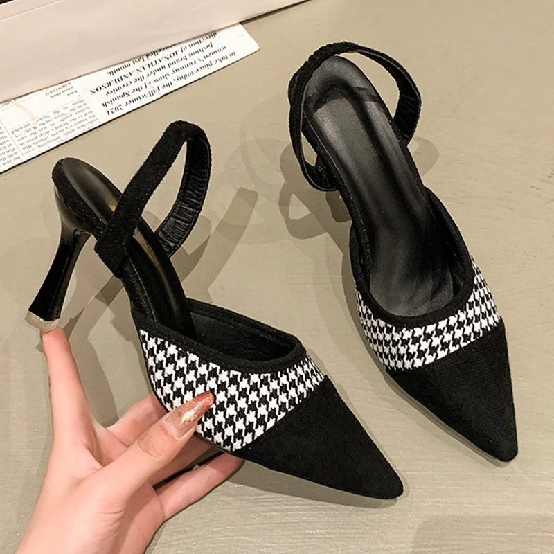 Женская обувь на высоком каблуке с острым носком, летние тапочки с открытой пяткой, дизайнерские элегантные женские туфли-лодочки, трендовый бренд 2025 года, Zapatillas De Mujer 
Женская обувь на высоком каблуке с острым носком, летние тапочки с открытой пяткой, дизайнерские элегантные женские туфли-лодочки, трендовый бренд 2025 года, Zapatillas De Mujer