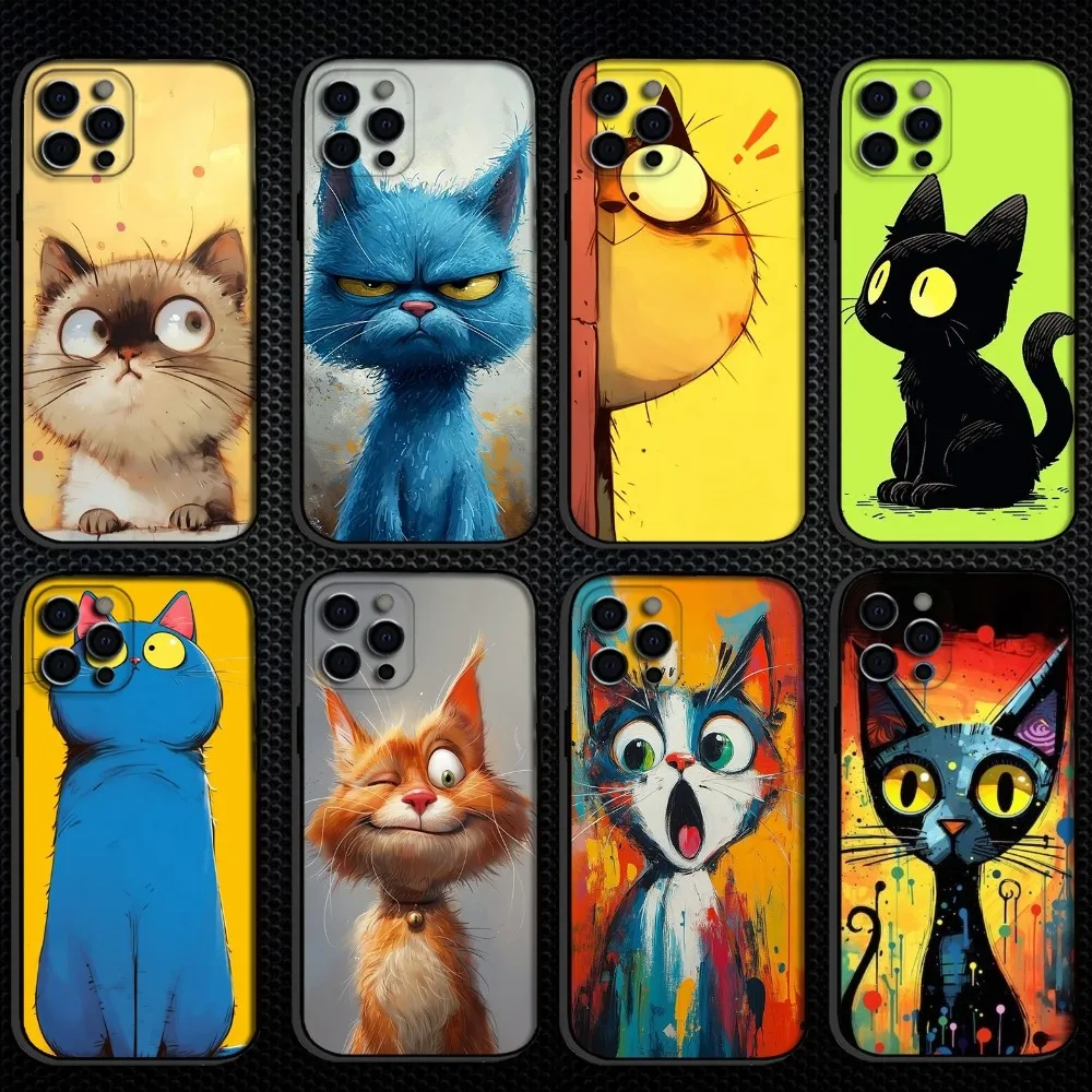 Cartoon Cat Phone Case For iPhone 16,15,14,13,12,11 Plus,Pro Max, Soft Silicone Black Cover
Cartoon Cat Phone Case For iPhone 16,15,14,13,12,11 Plus,Pro Max, Soft Silicone Black Cover