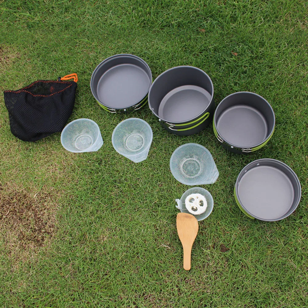 Camping Pot Kit 0.66/1.23/1/1.92L Aluminum Alloy Portable Non-stick Frying Pan Soup Pot Hot Pots Outdoor Cookware Accessories
Camping Pot Kit 0.66/1.23/1/1.92L Aluminum Alloy Portable Non-stick Frying Pan Soup Pot Hot Pots Outdoor Cookware Accessories