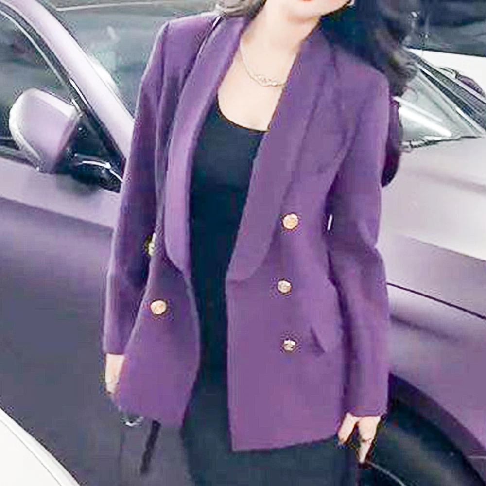 High end small fragrant purple suit jacket for women's spring and autumn new casual suit blazer mujer de moda 2024
High end small fragrant purple suit jacket for women's spring and autumn new casual suit blazer mujer de moda 2024