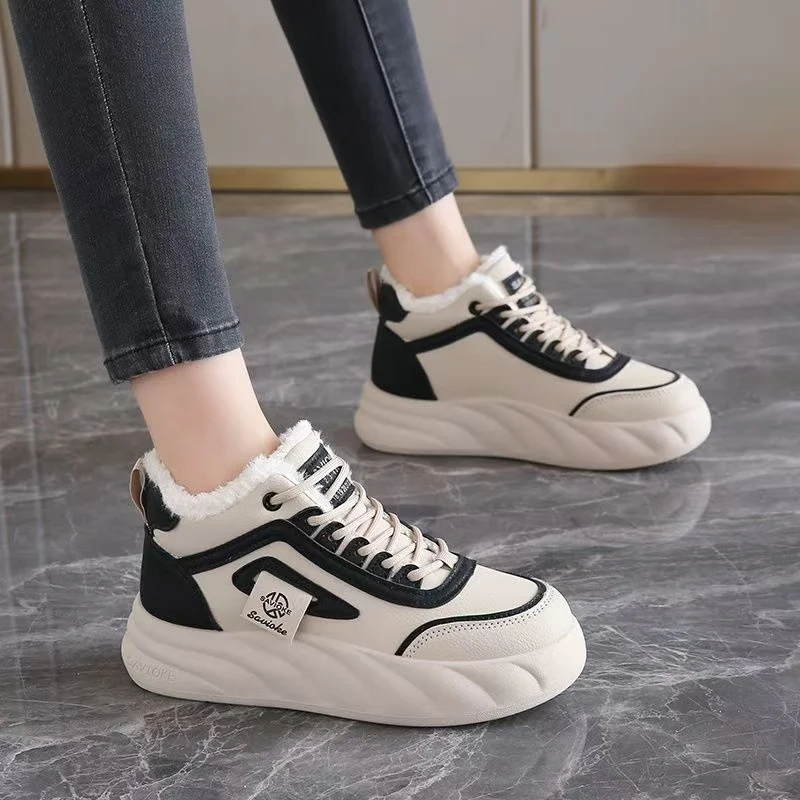 Women Leather Waterproof Ankle Snow Boots Winter Thick Sole Non Slip Round Toe Lace Up Plush Keep Warm High Top Casual Sneakers
Women Leather Waterproof Ankle Snow Boots Winter Thick Sole Non Slip Round Toe Lace Up Plush Keep Warm High Top Casual Sneakers