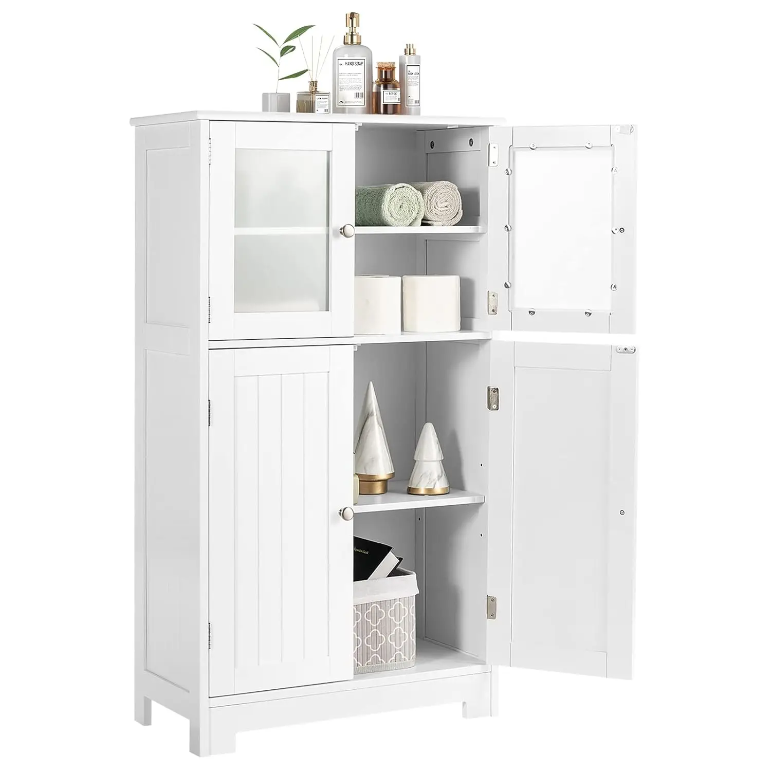 Bathroom Storage Cabinet Adjustable Shelf Anti-toppling Device Tempered Glass Doors Kitchen Dining Room Living Room, Customized
Bathroom Storage Cabinet Adjustable Shelf Anti-toppling Device Tempered Glass Doors Kitchen Dining Room Living Room, Customized
