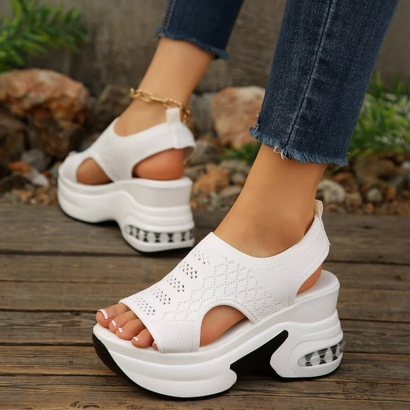 Air Mesh Microfiber Wedge Pumps Platform New Fashion Summer Peep Women Sandal
Air Mesh Microfiber Wedge Pumps Platform New Fashion Summer Peep Women Sandal
