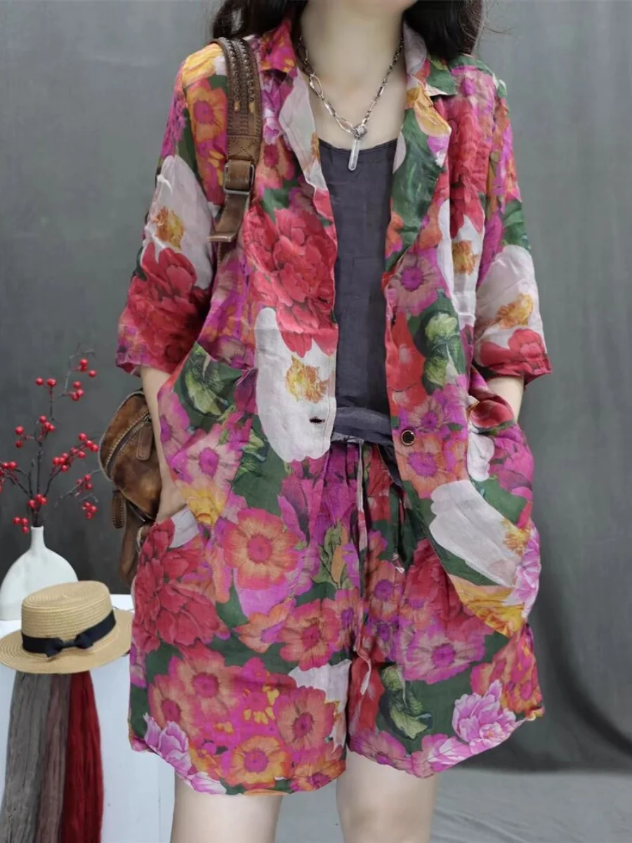 Women's Loose Lightweight Summer Cotton Linen Two-Piece Set Floral Print Vintage Style Versatile Fashionable Casual Outfit
Women's Loose Lightweight Summer Cotton Linen Two-Piece Set Floral Print Vintage Style Versatile Fashionable Casual Outfit