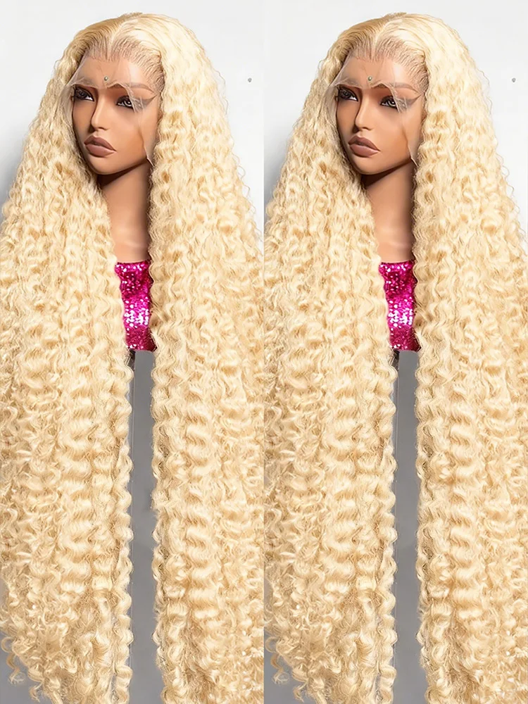 613 Honey Blonde Curly Lace Front Wig 13x4 13x6 Deep Wave HD Transparent Human Hair Wigs 40 Inch Brazilian Pre Plucked For Women
613 Honey Blonde Curly Lace Front Wig 13x4 13x6 Deep Wave HD Transparent Human Hair Wigs 40 Inch Brazilian Pre Plucked For Women