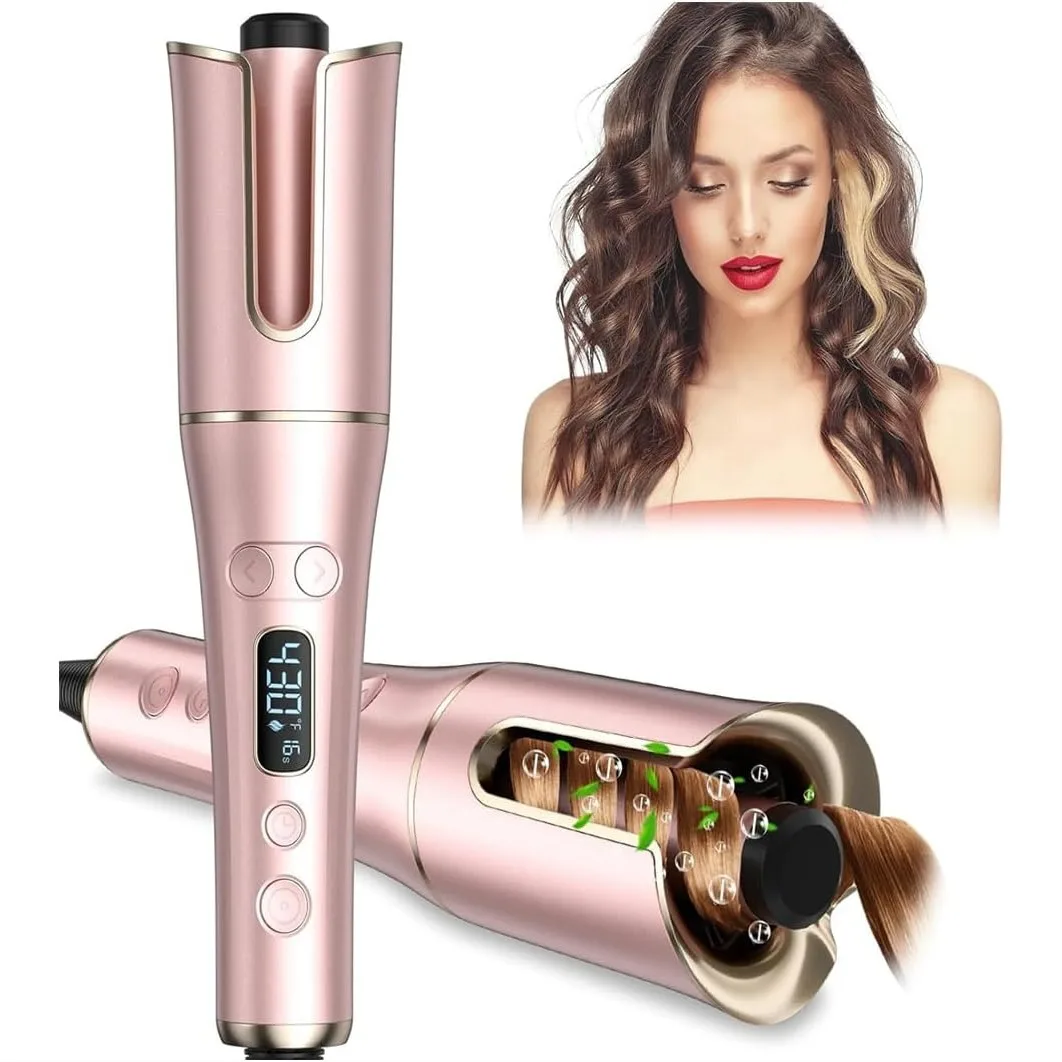 Automatic Curling Iron, Auto Hair Curler Wand with 4 Temperatures & 3 Timers & LCD Display, 1" Rotating Barrel, Dual Voltage
Automatic Curling Iron, Auto Hair Curler Wand with 4 Temperatures & 3 Timers & LCD Display, 1" Rotating Barrel, Dual Voltage