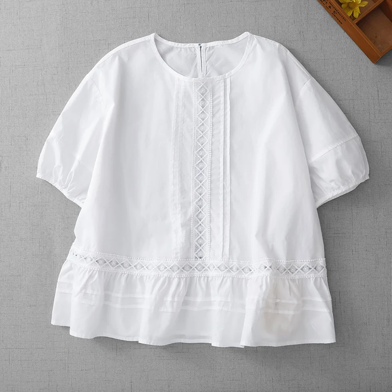 Women's Bubble Sleeve Shirt Loose Heavy Embroidery Fashion Doll Top Casual Style Cotton Linen Spring Summer Thin Regular Length
Women's Bubble Sleeve Shirt Loose Heavy Embroidery Fashion Doll Top Casual Style Cotton Linen Spring Summer Thin Regular Length