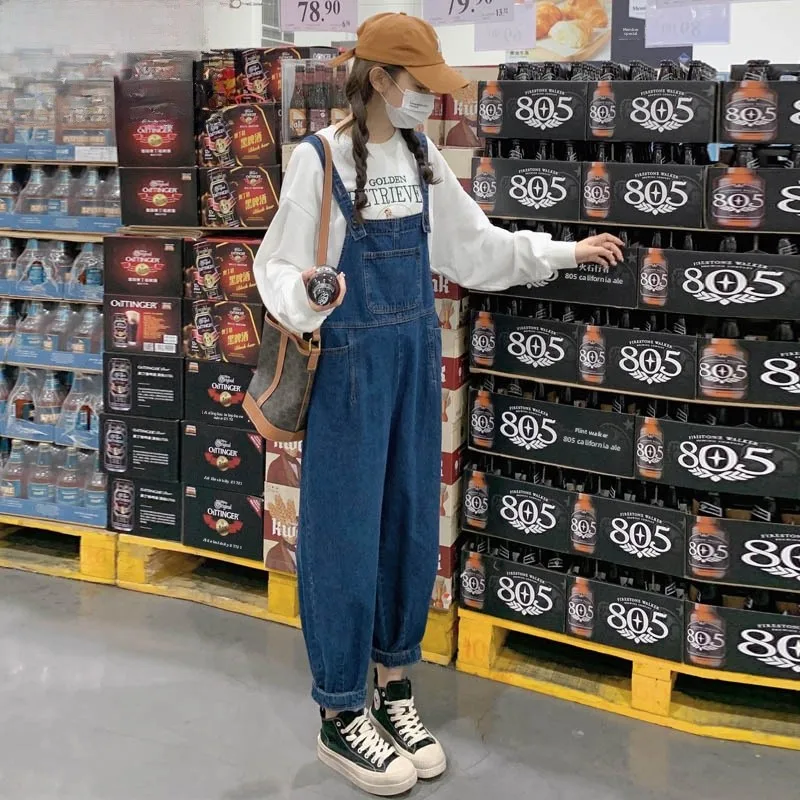 Korean Style Fufu Denim Overalls Women's Spring New Loose Age-Defying Salty-Sweet Strap Jumpsuit High Waist Casual Pants
Korean Style Fufu Denim Overalls Women's Spring New Loose Age-Defying Salty-Sweet Strap Jumpsuit High Waist Casual Pants