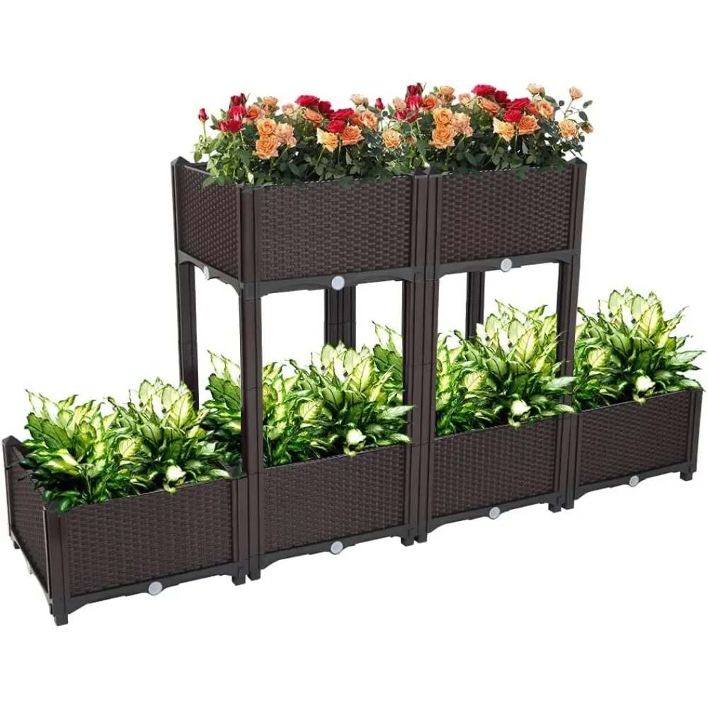 Raised Garden Beds,Modern Rattan-Style Plastic Raised Bed Garden Planter Stand for Backyard Kit
Raised Garden Beds,Modern Rattan-Style Plastic Raised Bed Garden Planter Stand for Backyard Kit