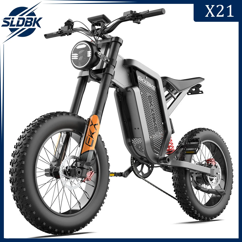 SLDBK X21 Electric Bike 2000W 48V35AH Electric Dirt Bike Battery Snow Electric Motorcycles Off Road E-bike Tyre Mountain Ebike
SLDBK X21 Electric Bike 2000W 48V35AH Electric Dirt Bike Battery Snow Electric Motorcycles Off Road E-bike Tyre Mountain Ebike