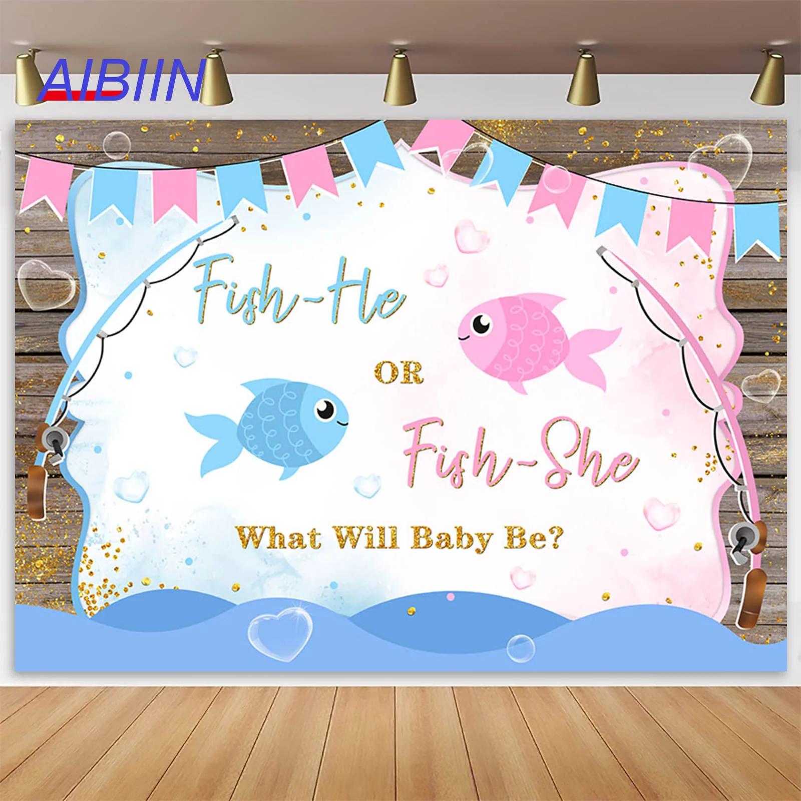 AIBIIN Gender Reveal Backdrop Fish Theme He or She Wooden Water Blue Pink Party Decor Photography Background Portrait Photozone
AIBIIN Gender Reveal Backdrop Fish Theme He or She Wooden Water Blue Pink Party Decor Photography Background Portrait Photozone