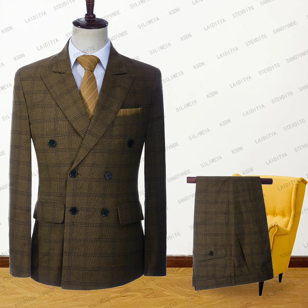 2023 Men Suit Two Pieces Dark Brown Slim Fit Peaked Lapel Fashion Groom Wedding Set Casual Tuxedo Business Blazer Coat Pants
2023 Men Suit Two Pieces Dark Brown Slim Fit Peaked Lapel Fashion Groom Wedding Set Casual Tuxedo Business Blazer Coat Pants