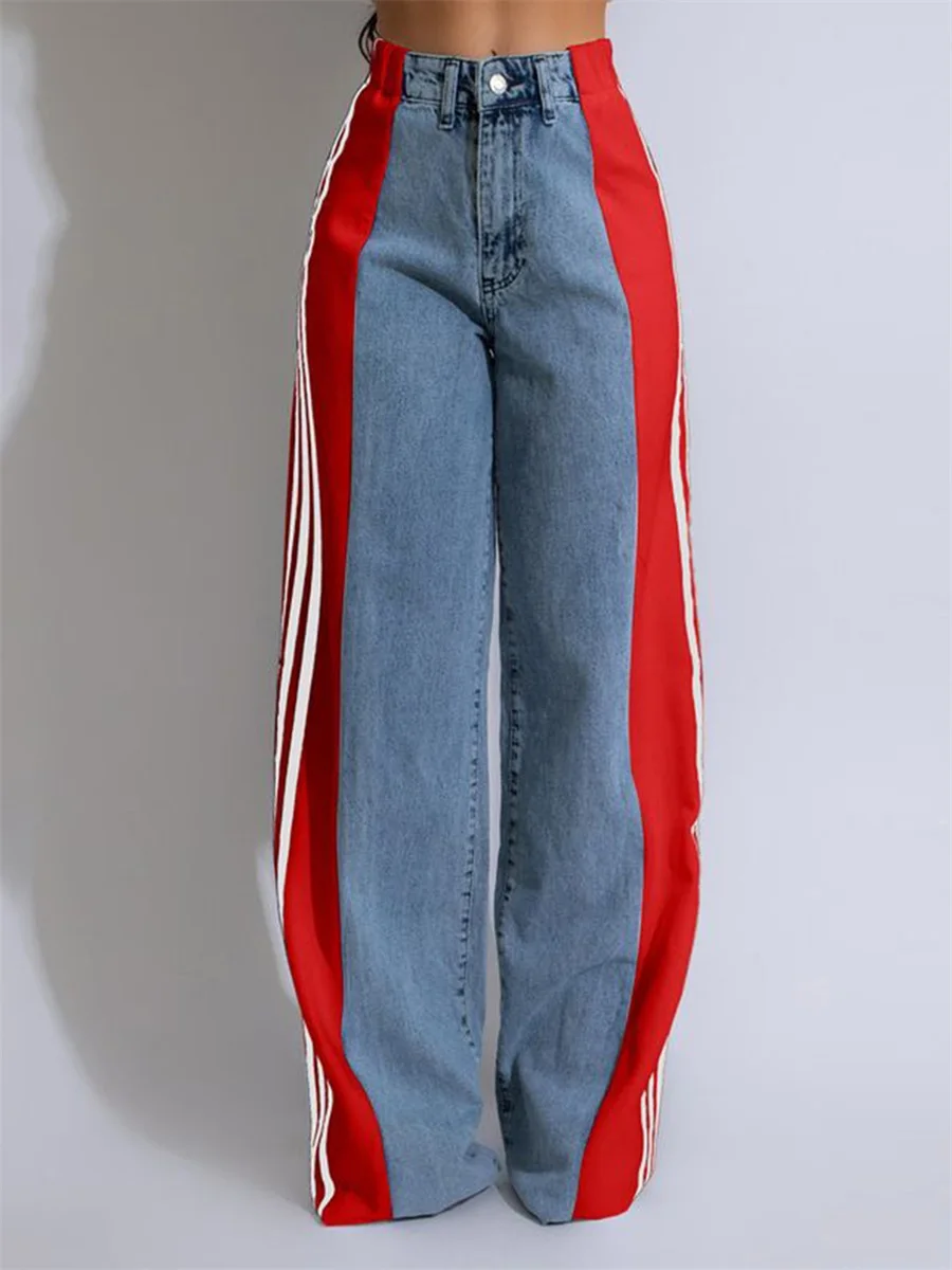 New Fashion Womens Spring Baggy Jeans Pants High Waist Loose Wide Leg Side Striped Denim Pants Hot Sale S-XL
New Fashion Womens Spring Baggy Jeans Pants High Waist Loose Wide Leg Side Striped Denim Pants Hot Sale S-XL