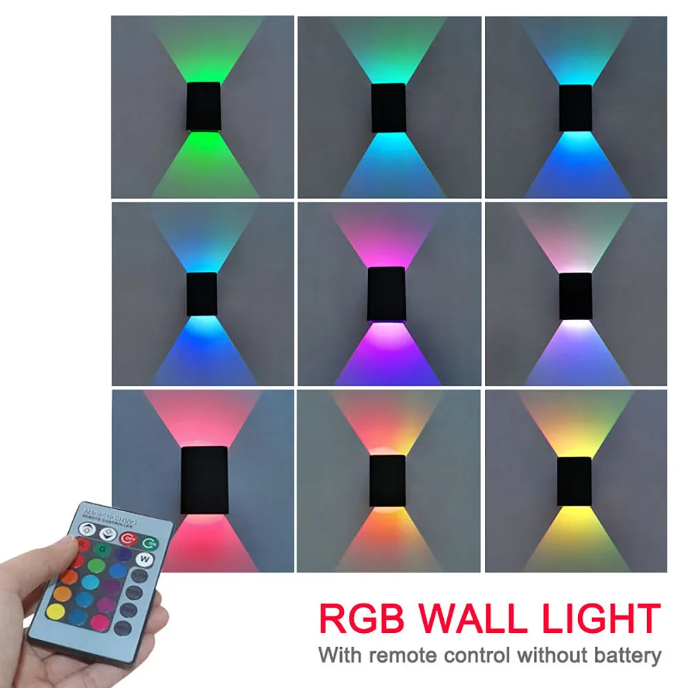 Светодиодный настенный бра RGB с дистанционным управлением и регулируемой яркостью, меняющий цвет, внутренний светильник вверх и вниз, настенный светильник для домашнего декора, светильник для крыльца
Светодиодный настенный бра RGB с дистанционным управлением и регулируемой яркостью, меняющий цвет, внутренний светильник вверх и вниз, настенный светильник для домашнего декора, светильник для крыльца