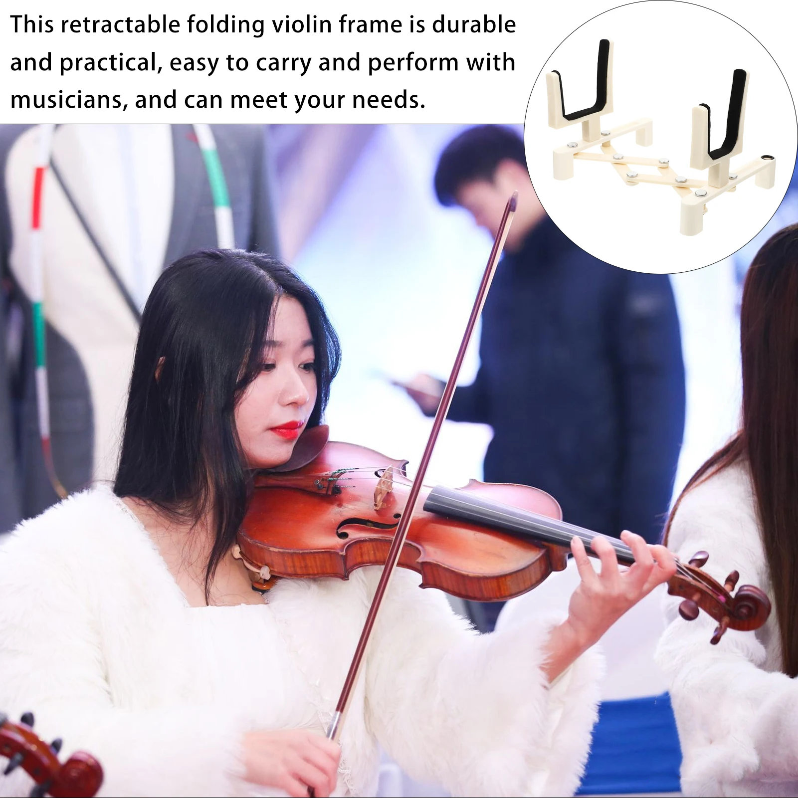1Pcs Telescopic Violin Stand Foldable Storage Rack Gentle Comfortable Surface Protect Violin Professional Gift