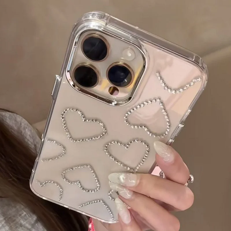 Phone Case For iPhone 17 16 15 14 13 12 Pro Max Plus New Korean INS Creative Rhinestone Love Transparent Protective Cover
Phone Case For iPhone 17 16 15 14 13 12 Pro Max Plus New Korean INS Creative Rhinestone Love Transparent Protective Cover