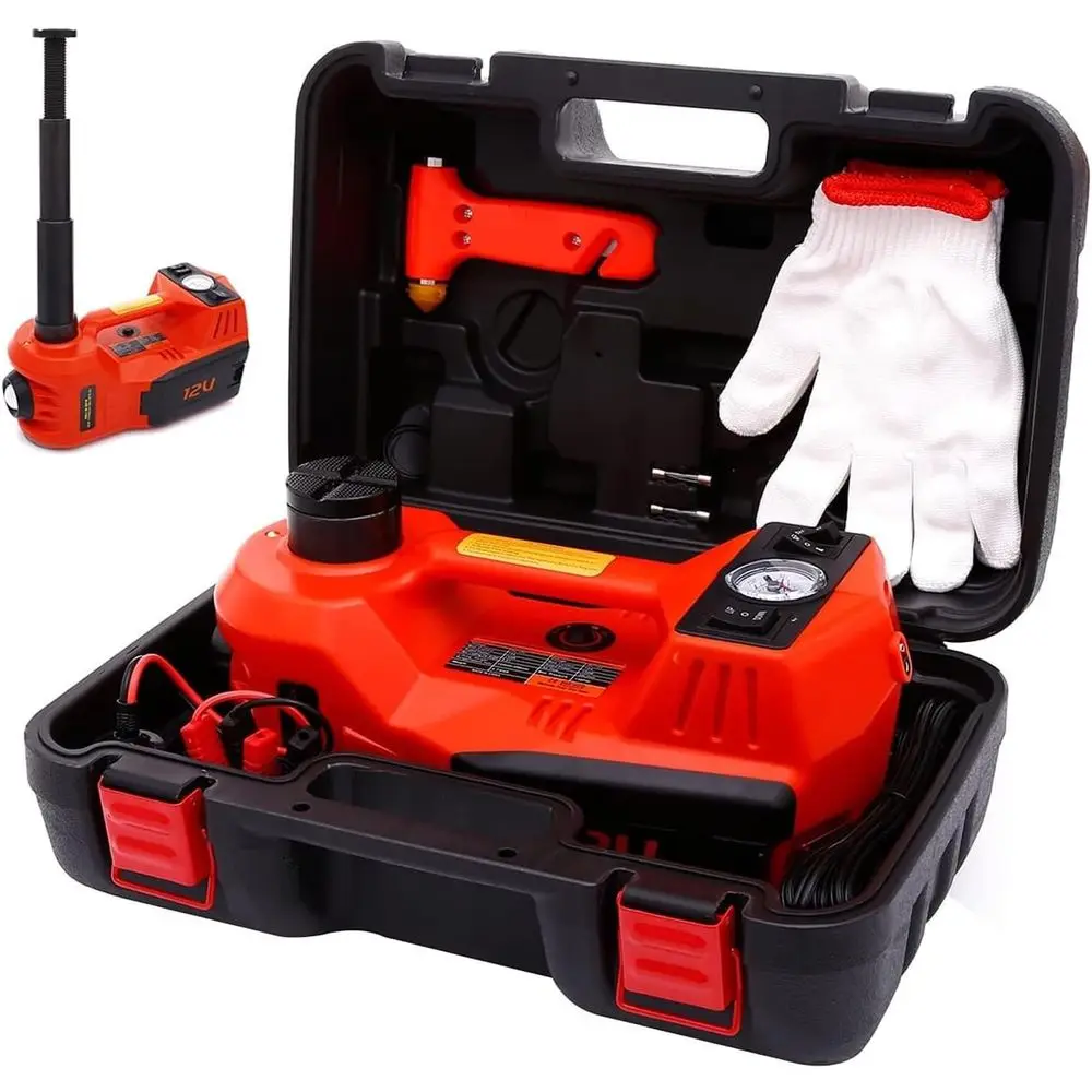 12V 5-Ton Portable Car Jack Kit for Tire Changes, 17.7 Inch Lift Range, LED Light Included
12V 5-Ton Portable Car Jack Kit for Tire Changes, 17.7 Inch Lift Range, LED Light Included