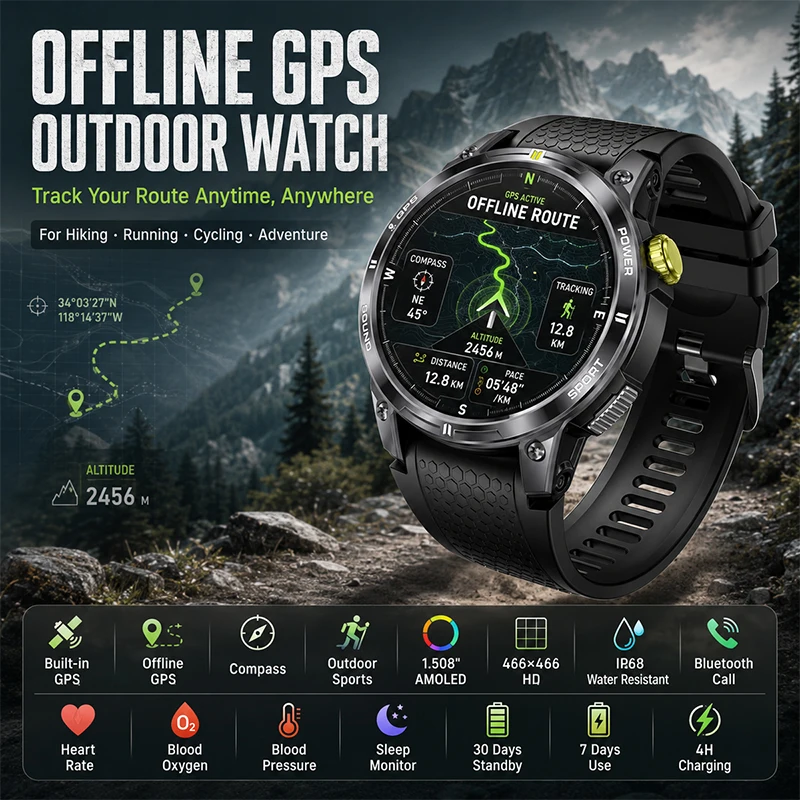 2026 New 1.5" GPS Outdoor Smart Watch AMOLED Screen with Health Monitoring Bluetooth Call Compass IP68 Waterproof Smartwatch
2026 New 1.5" GPS Outdoor Smart Watch AMOLED Screen with Health Monitoring Bluetooth Call Compass IP68 Waterproof Smartwatch