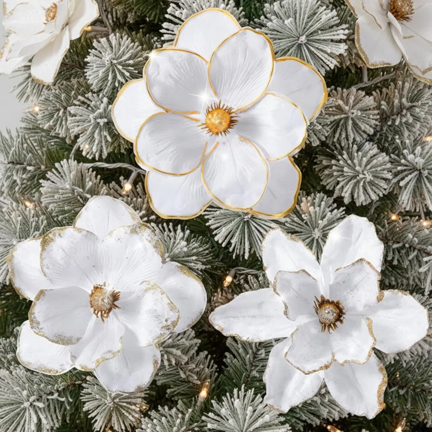 12 Pcs 9'' White Velvet Christmas Magnolia Poinsettia Artificial Flowers for Tree & Party Decor
12 Pcs 9'' White Velvet Christmas Magnolia Poinsettia Artificial Flowers for Tree & Party Decor