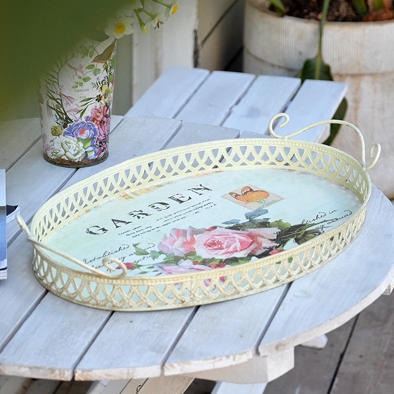 French Gardening Hollow Tray Oval Iron Storage Tray Serving Platters for Party, Floral Trays for Serving Food, Cookies, Desserts
French Gardening Hollow Tray Oval Iron Storage Tray Serving Platters for Party, Floral Trays for Serving Food, Cookies, Desserts