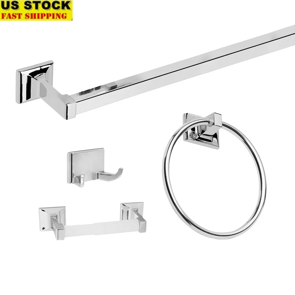 Полный набор аксессуаров для ванной комнаты, полированная хромированная вешалка для полотенец, кольцо, держатель для туалетной бумаги, крючок для халата, прочный цинк, простая установка
Полный набор аксессуаров для ванной комнаты, полированная хромированная вешалка для полотенец, кольцо, держатель для туалетной бумаги, крючок для халата, прочный цинк, простая установка