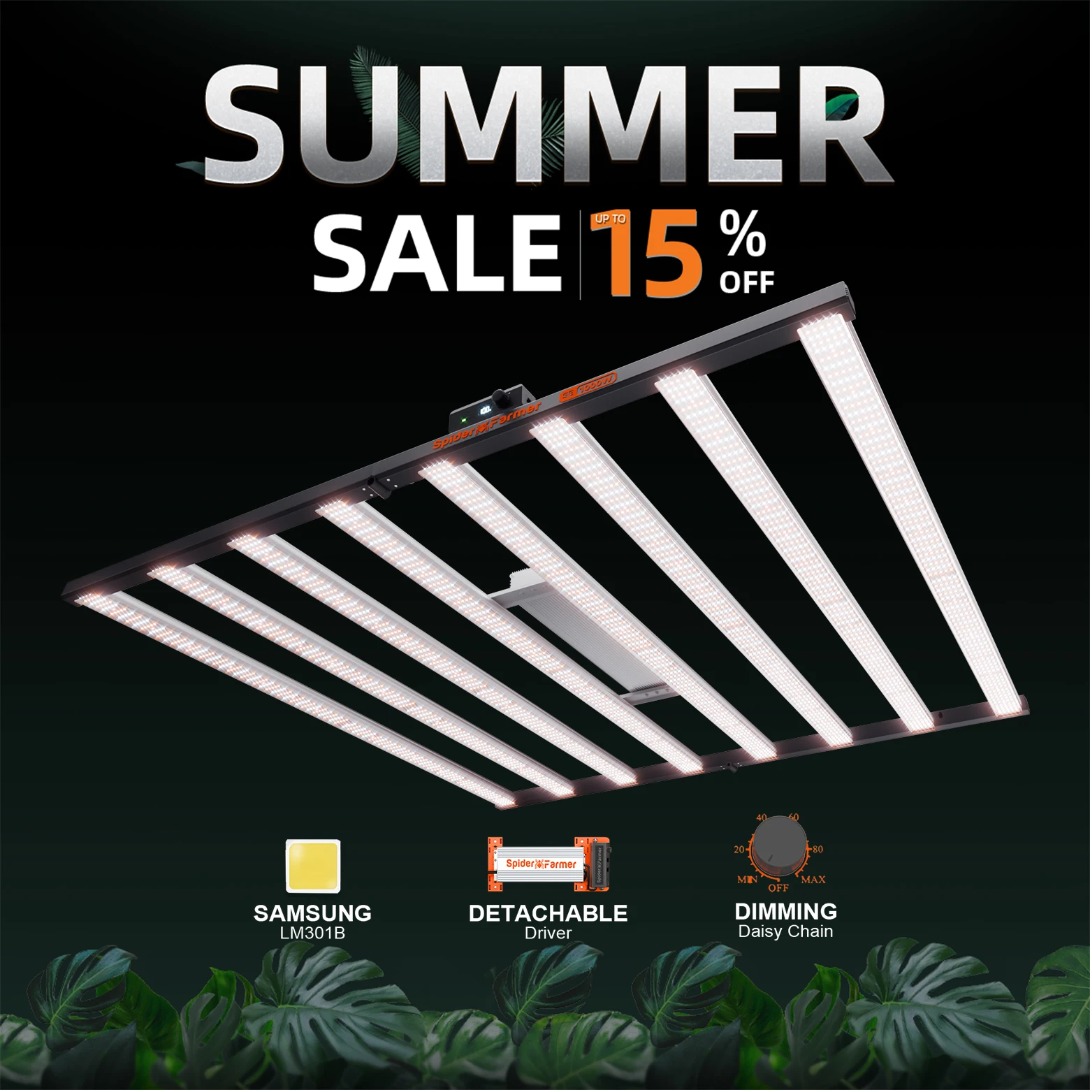 Spider Farmer SE1000W LED Grow Light Samsung LM301H EVO Commercial CO2 for Veg Bloom Flower Plants Indoor Hydroponics
Spider Farmer SE1000W LED Grow Light Samsung LM301H EVO Commercial CO2 for Veg Bloom Flower Plants Indoor Hydroponics