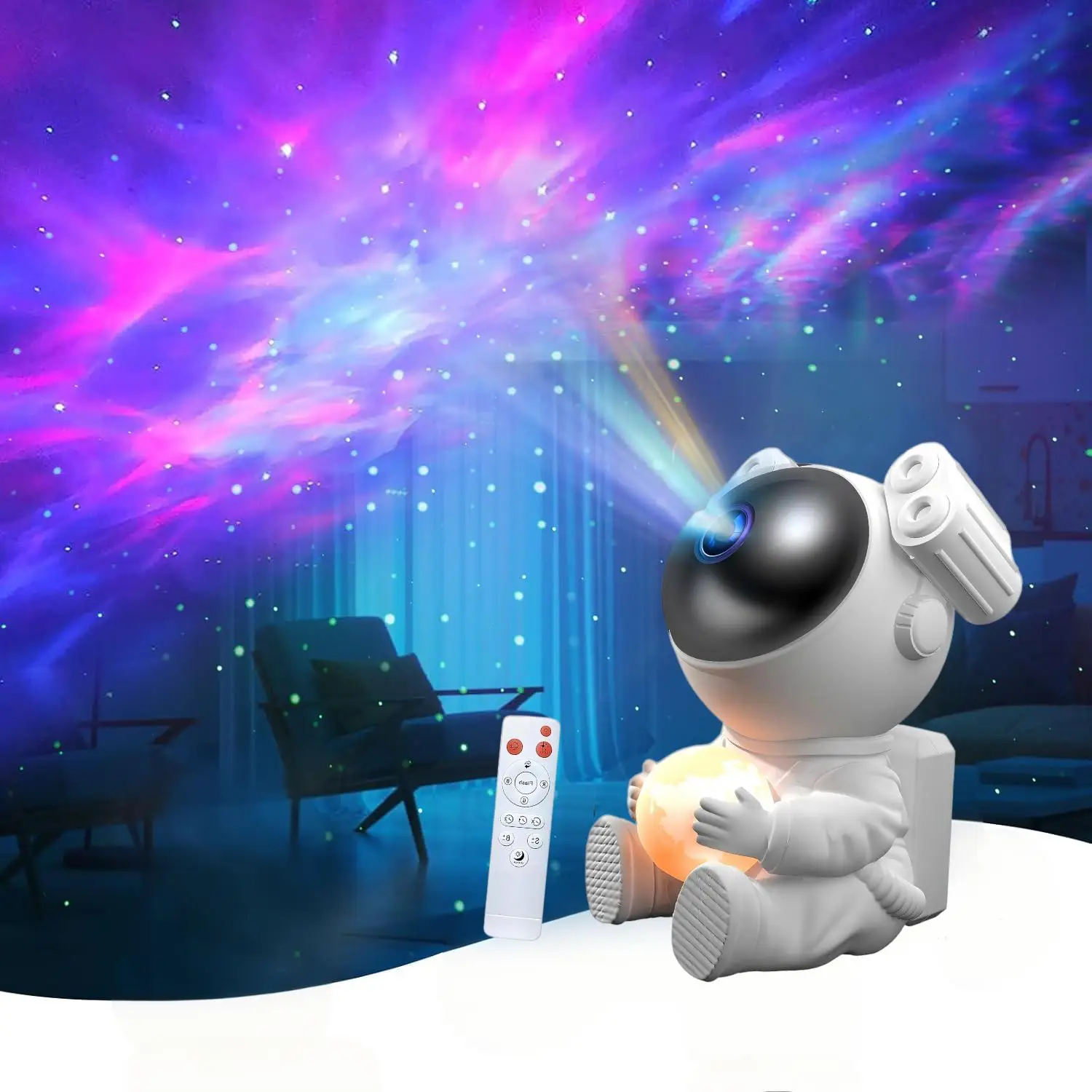 Astronaut Galaxy Projector Star Projector with Timer and Remote, Night Light with Moon Lamp, LED Nebula Lamp for Kids Adults
Astronaut Galaxy Projector Star Projector with Timer and Remote, Night Light with Moon Lamp, LED Nebula Lamp for Kids Adults