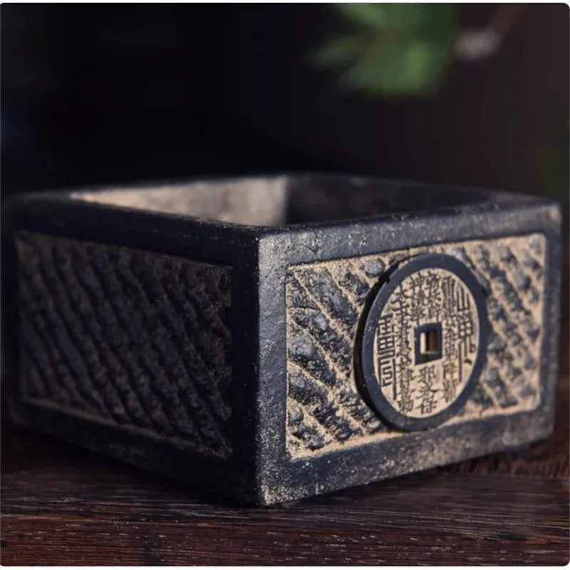 Handmade Square Carved Bonsai Pot, Stone,Chinese Coin Pattern,Classical Home Table, Garden Decoration
Handmade Square Carved Bonsai Pot, Stone,Chinese Coin Pattern,Classical Home Table, Garden Decoration