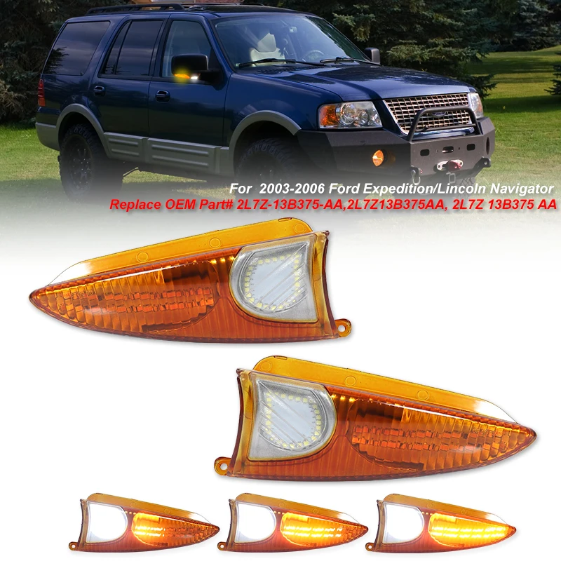 Для Ford Expedition/Lincoln Navigator: белый/желтый светодиодный динамический последовательный указатель поворота под боковым зеркалом, 2003-2006 гг.
Для Ford Expedition/Lincoln Navigator: белый/желтый светодиодный динамический последовательный указатель поворота под боковым зеркалом, 2003-2006 гг.