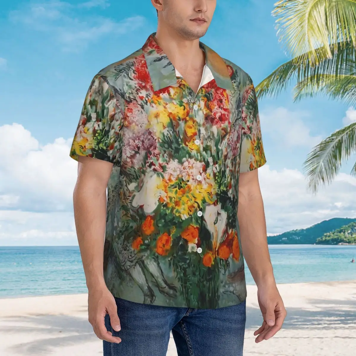 Marc Chagall Bouquet De Fleurs Hawaiian Shirts Casual Men Short Sleeve Shirt for Summer Beach Men's Lapel Tops
Marc Chagall Bouquet De Fleurs Hawaiian Shirts Casual Men Short Sleeve Shirt for Summer Beach Men's Lapel Tops
