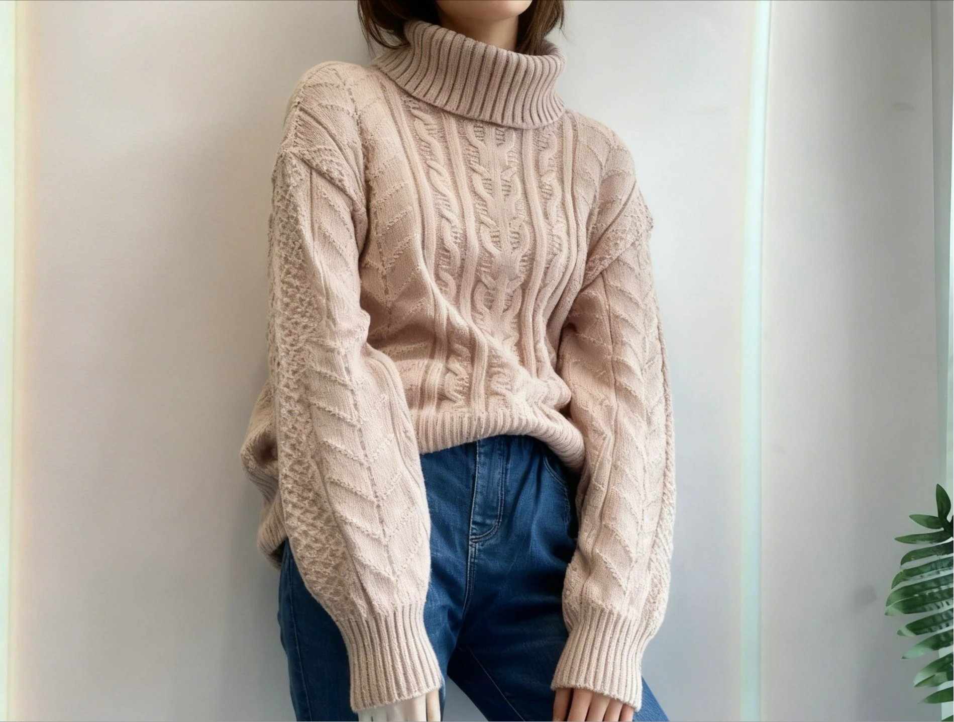 Ленивый стиль, осенне-зимний утолщенный вязаный свитер с высоким воротом, универсальный свободный мягкий пуловер, топ
Ленивый стиль, осенне-зимний утолщенный вязаный свитер с высоким воротом, универсальный свободный мягкий пуловер, топ