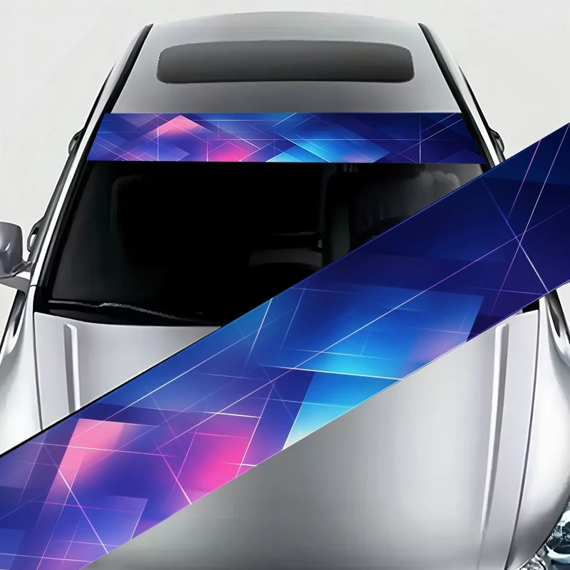 A car shade front block sticker with colorful Geometry Healthtech trim strips for car SUV trucks, vehicle outdoor trim
A car shade front block sticker with colorful Geometry Healthtech trim strips for car SUV trucks, vehicle outdoor trim