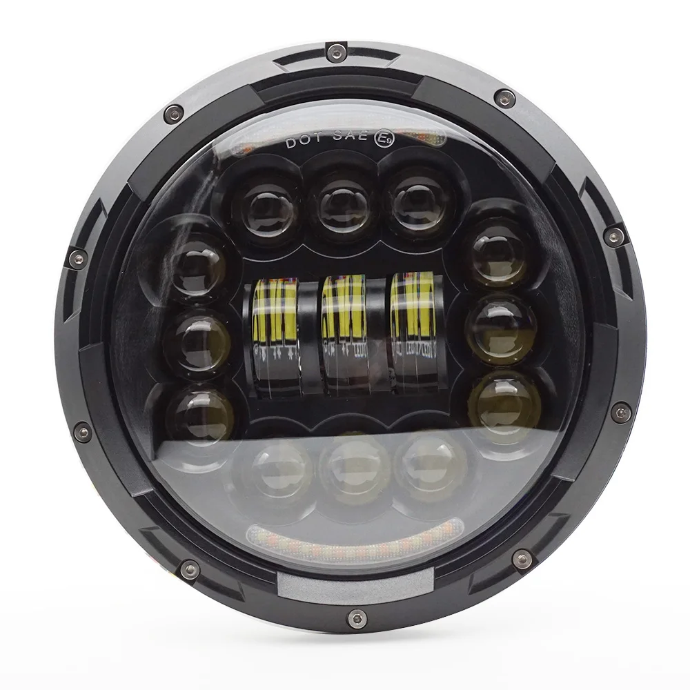 7INCH LEDHeadlight H4 With Angel Eyes 90W Headlamps Turn Signal Light Hi-Lo Beam 12V for Jeep Suzuki Samurai
7INCH LEDHeadlight H4 With Angel Eyes 90W Headlamps Turn Signal Light Hi-Lo Beam 12V for Jeep Suzuki Samurai