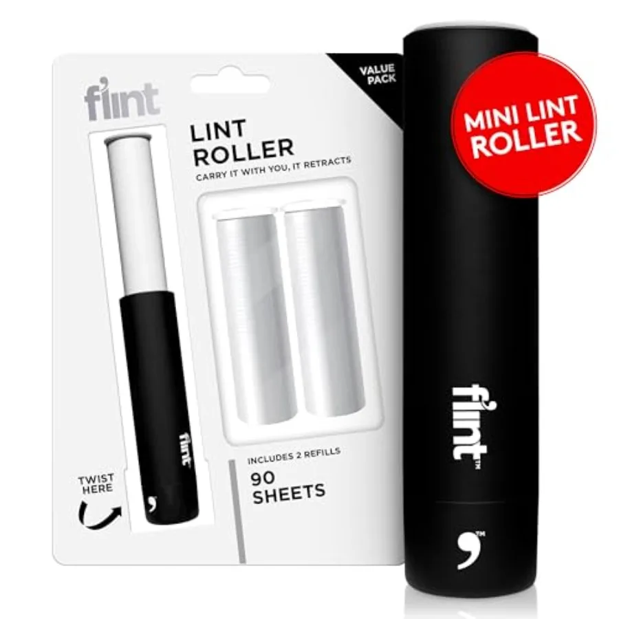 Classic Retractable Mini Lint Roller with 90 Extra Sticky Sheets, Small and Portable Lint Roller, Ideal Pet Hair Remover, Trave
Classic Retractable Mini Lint Roller with 90 Extra Sticky Sheets, Small and Portable Lint Roller, Ideal Pet Hair Remover, Trave